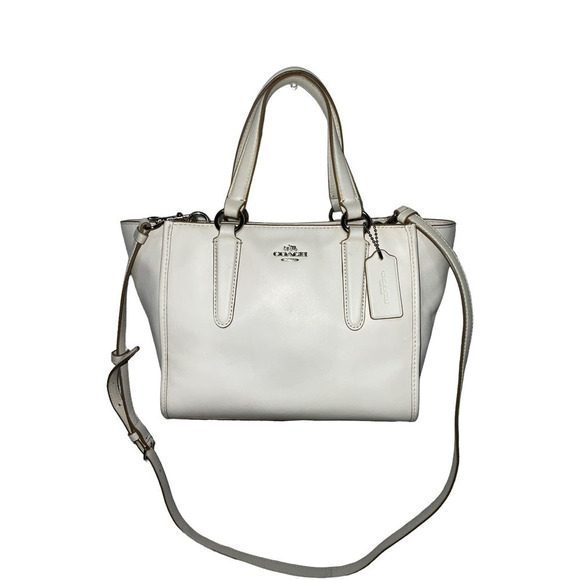 COACH CROSBY CARRYALL IN CROSSGRAIN LEATHER GOLD/CHALK - Picture 16 of 16